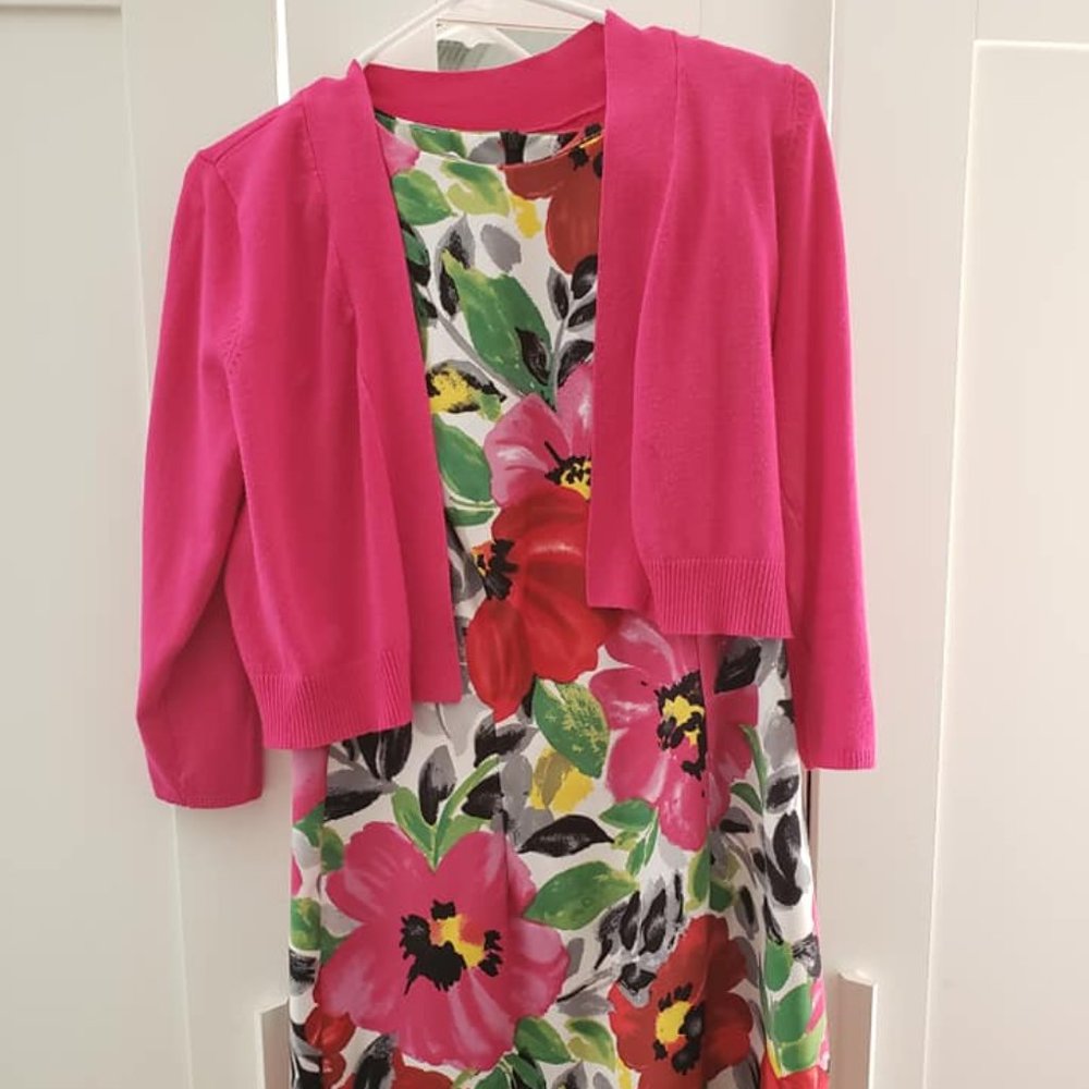 Floral Dress w/ Cardigan